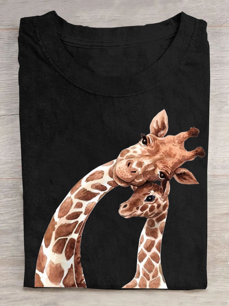 giraffe Casual Cotton T-Shirt