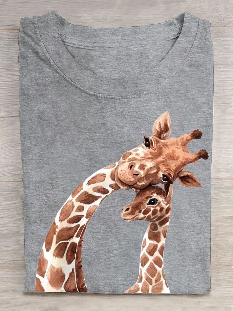 giraffe Casual Cotton T-Shirt