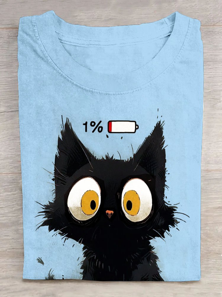 Funny Cat Printed Casual T-Shirt