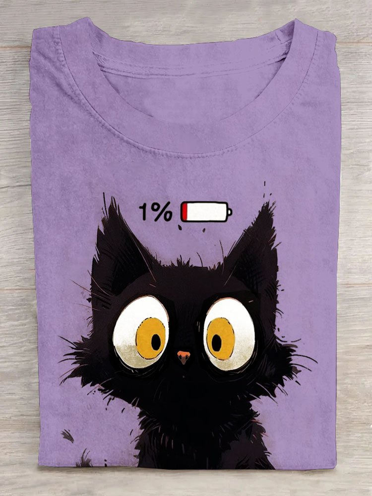 Funny Cat Printed Casual T-Shirt