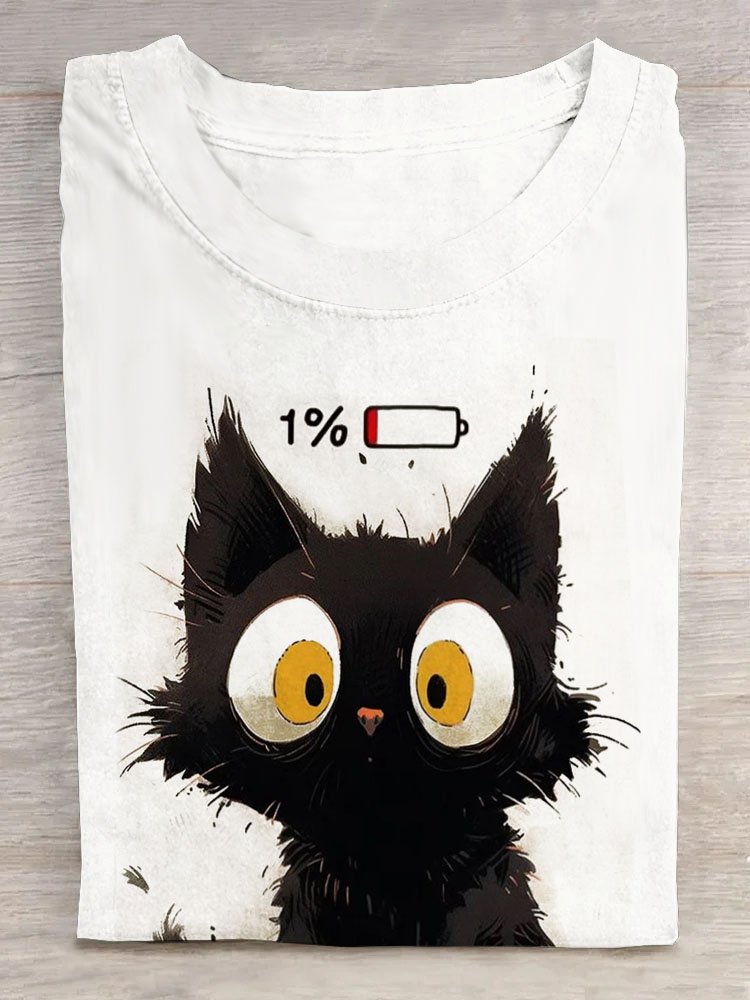 Funny Cat Printed Casual T-Shirt