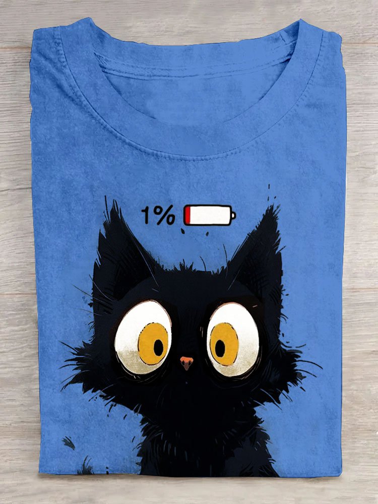 Funny Cat Printed Casual T-Shirt