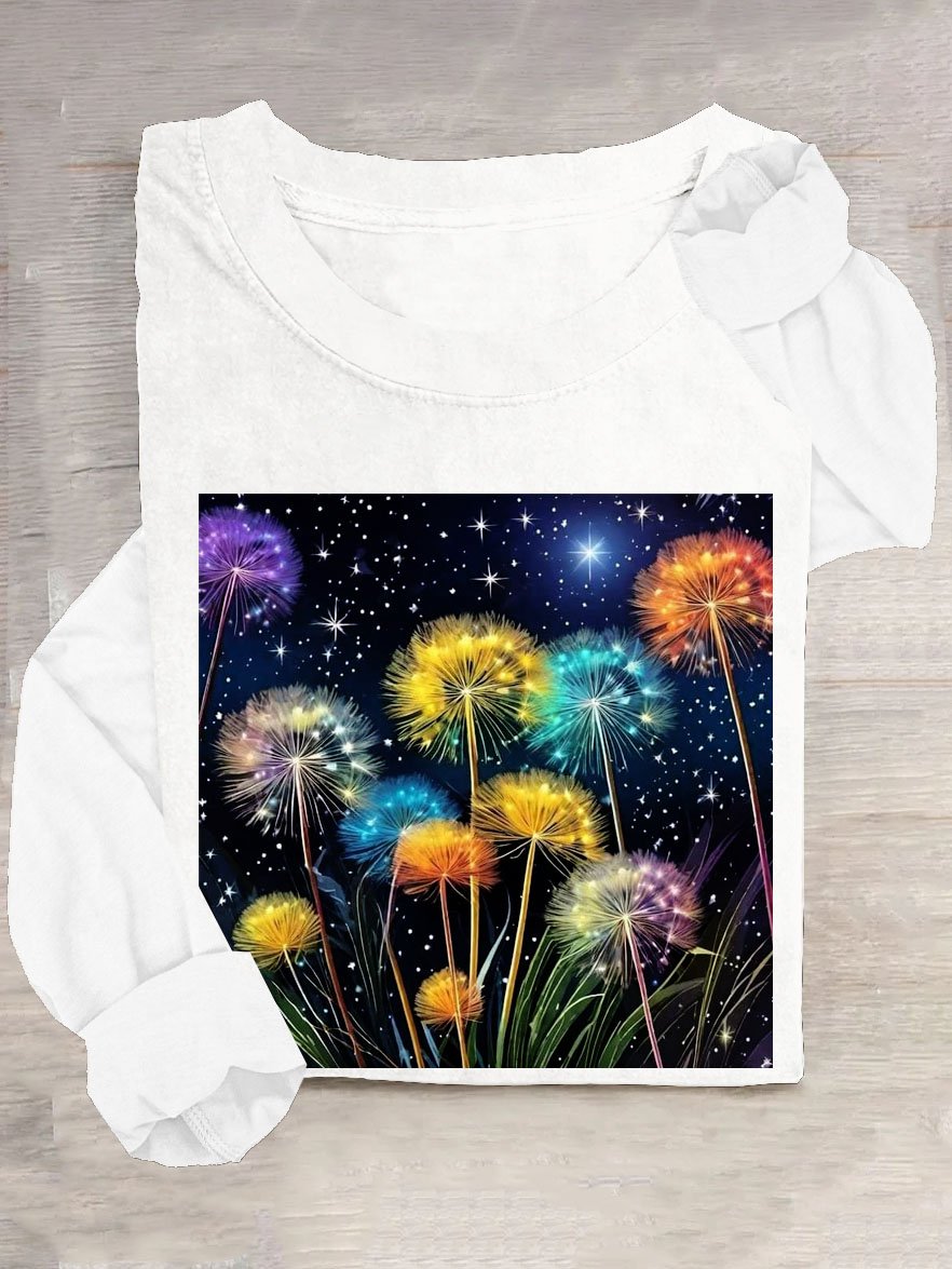 Loose Dandelion Casual T-Shirt