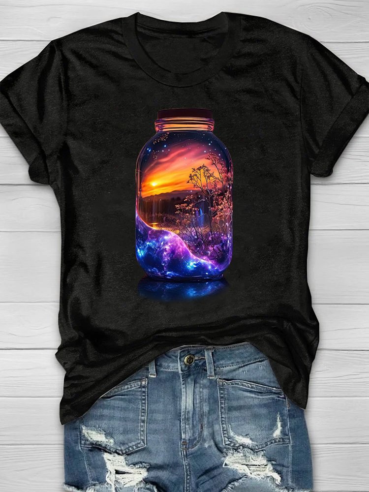 Landscape Print Casual T-Shirt