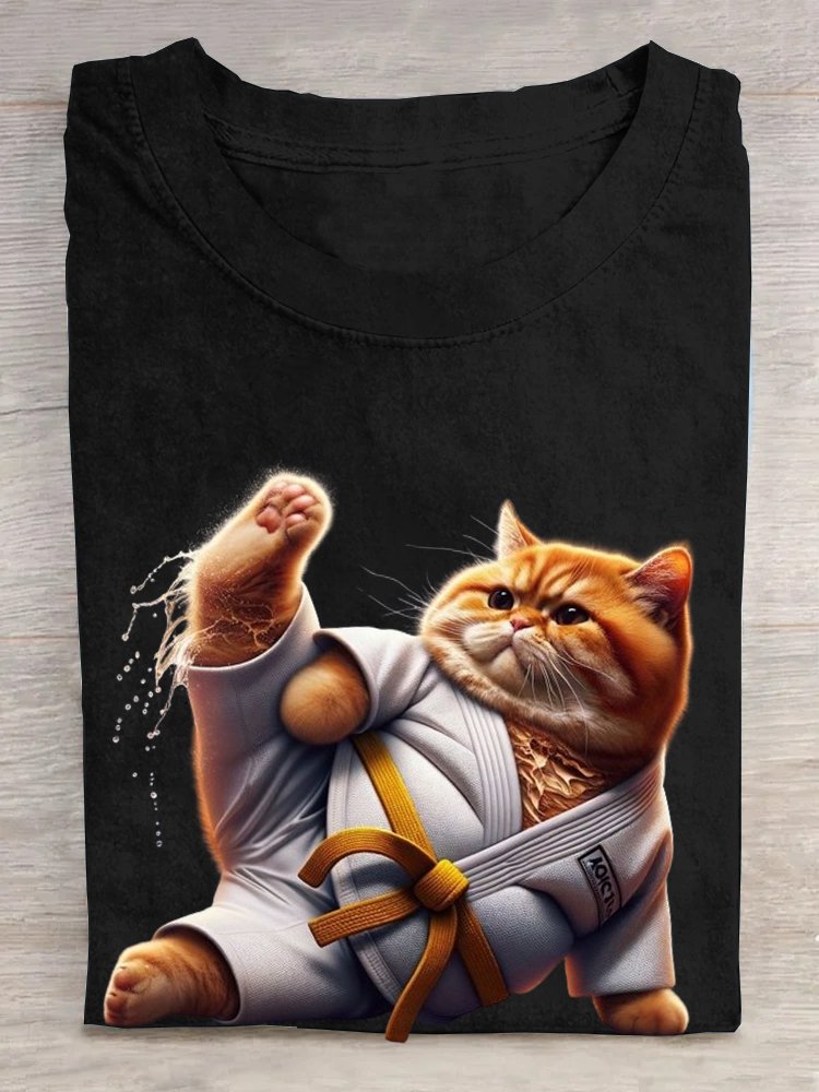 Casual Cotton Cat T-Shirt