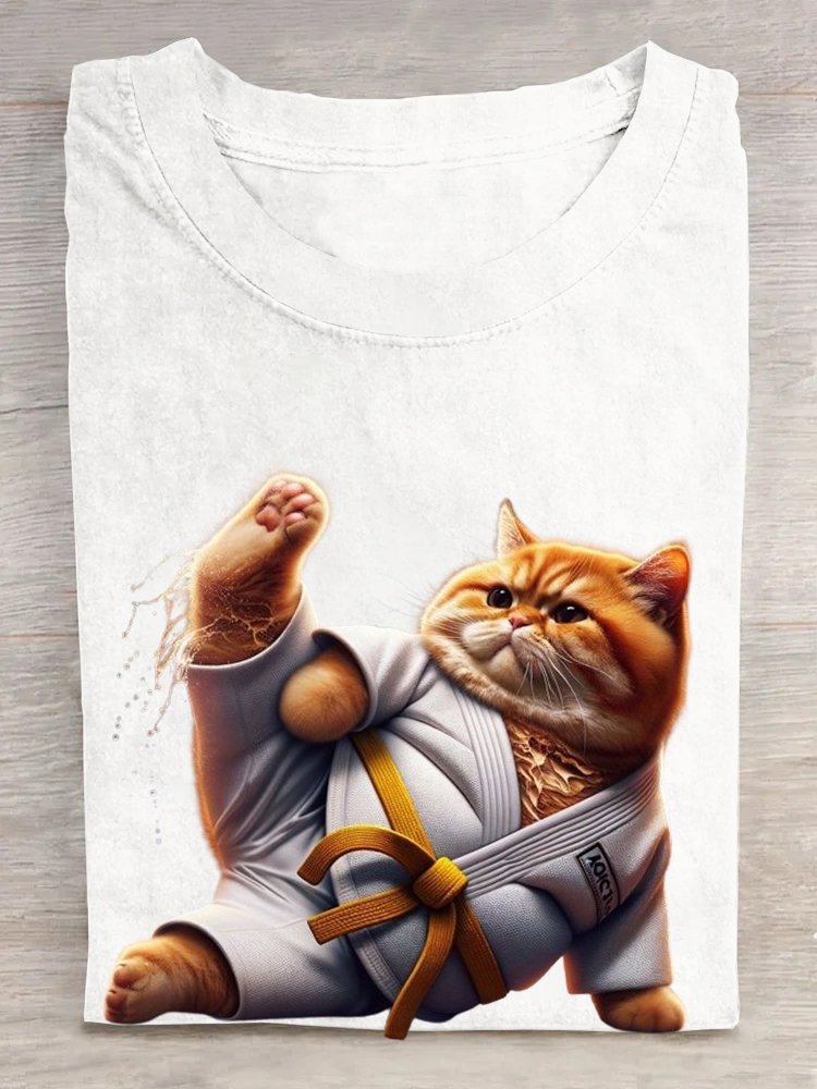 Casual Cotton Cat T-Shirt