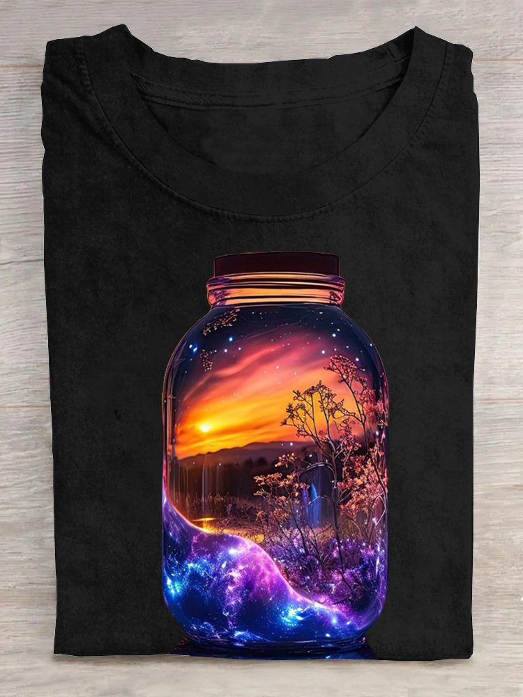 Landscape Print Casual T-Shirt