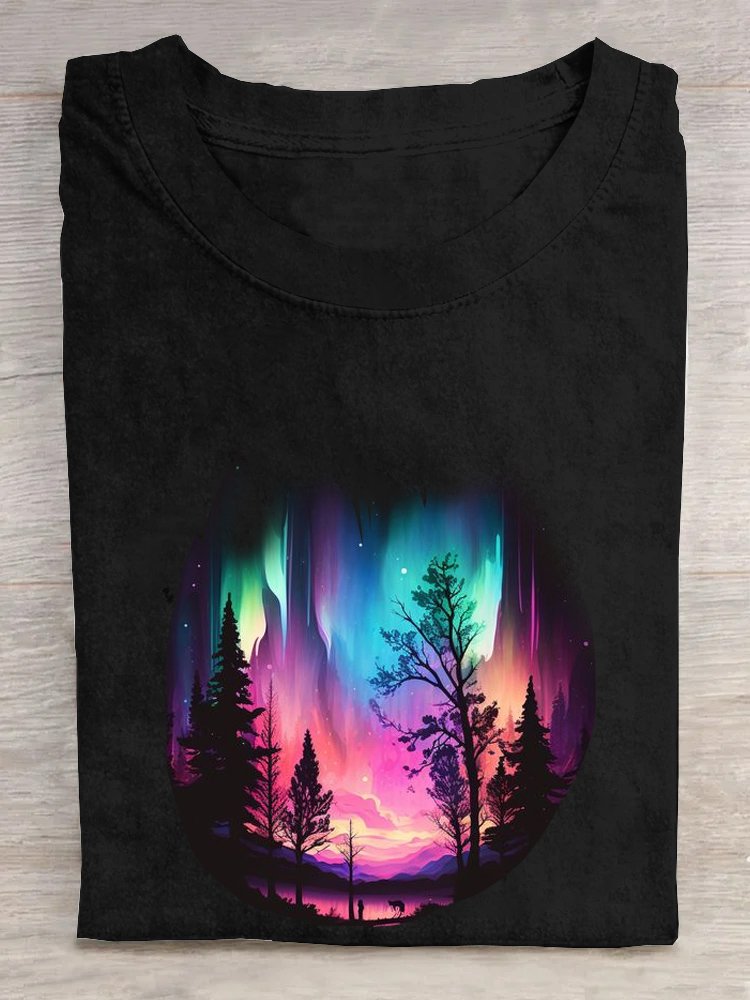 Landscape Print Casual T-Shirt