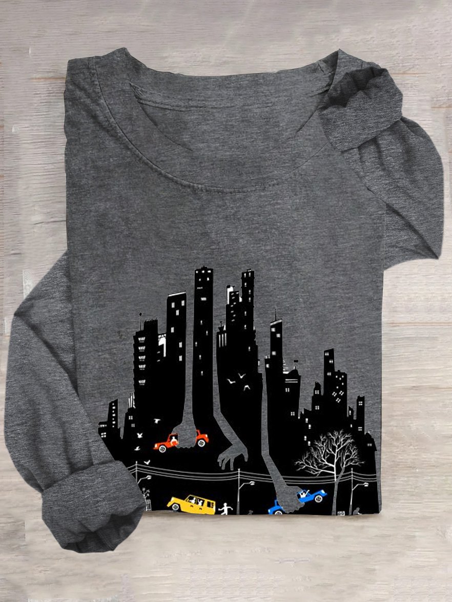 Casual Crew Neck City T-Shirt