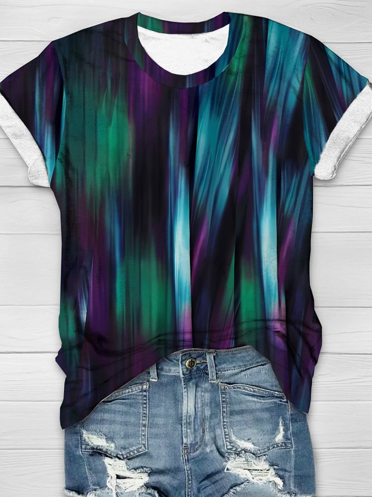 Jersey Loose Abstract Casual T-Shirt