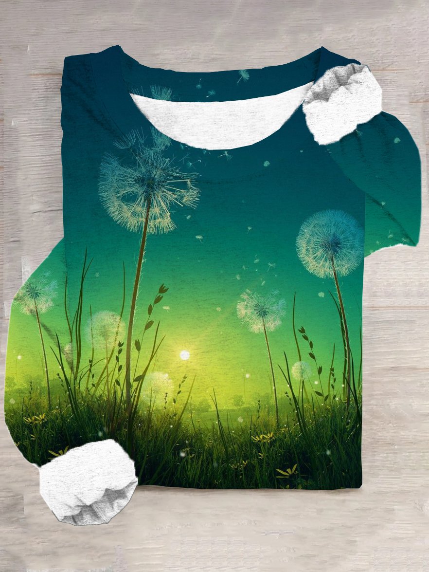 Casual Loose Floral Jersey T-Shirt