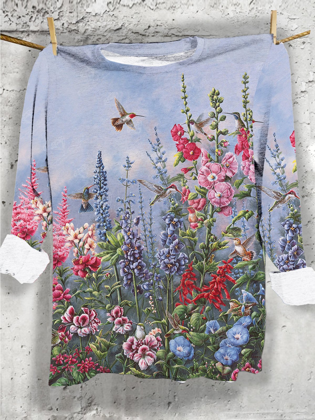 Crew Neck Floral Casual Jersey T-Shirt