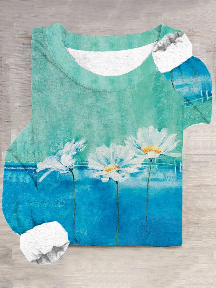 Jersey Floral Casual T-Shirt