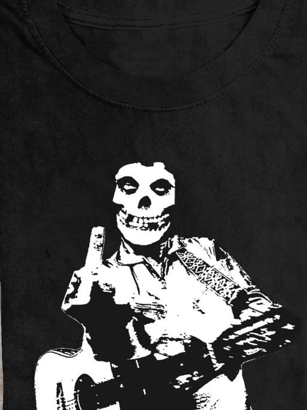 Rock Music Skull Printed T-Shirt