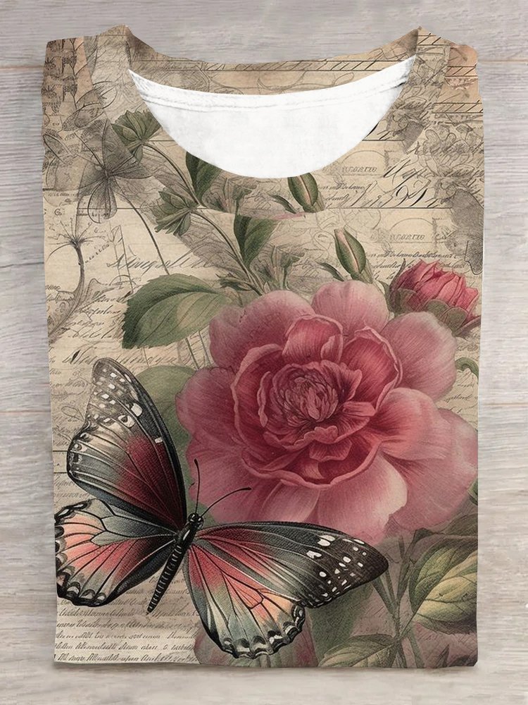 Casual Jersey Floral T-Shirt