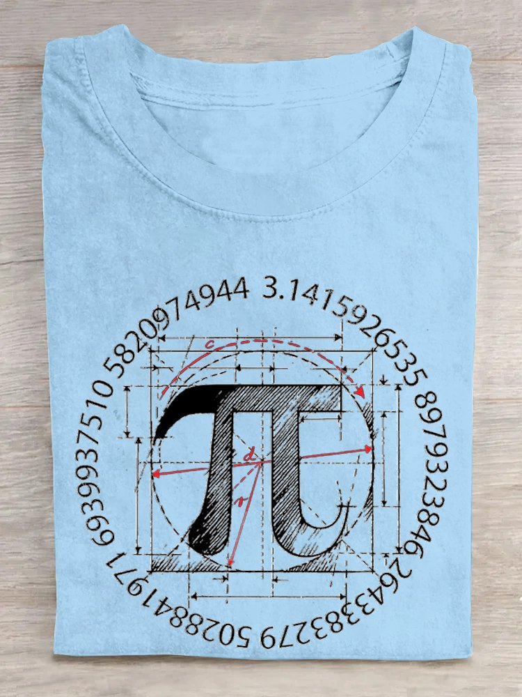 PUPILOVES FUNNY MATH PI DAY PRINT SHORT SLEEVE T-SHIRT