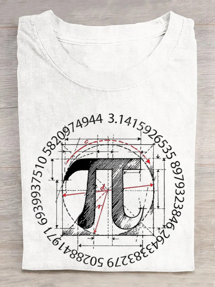 PUPILOVES FUNNY MATH PI DAY PRINT SHORT SLEEVE T-SHIRT