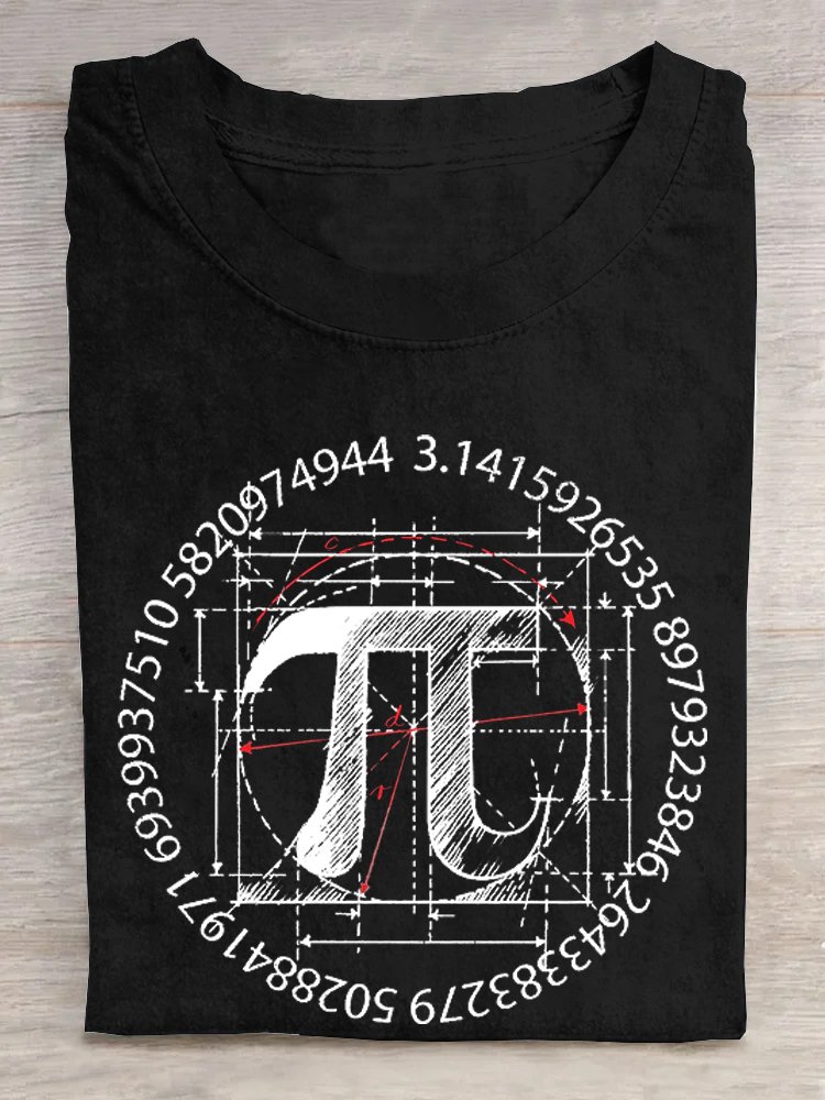 PUPILOVES FUNNY MATH PI DAY PRINT SHORT SLEEVE T-SHIRT