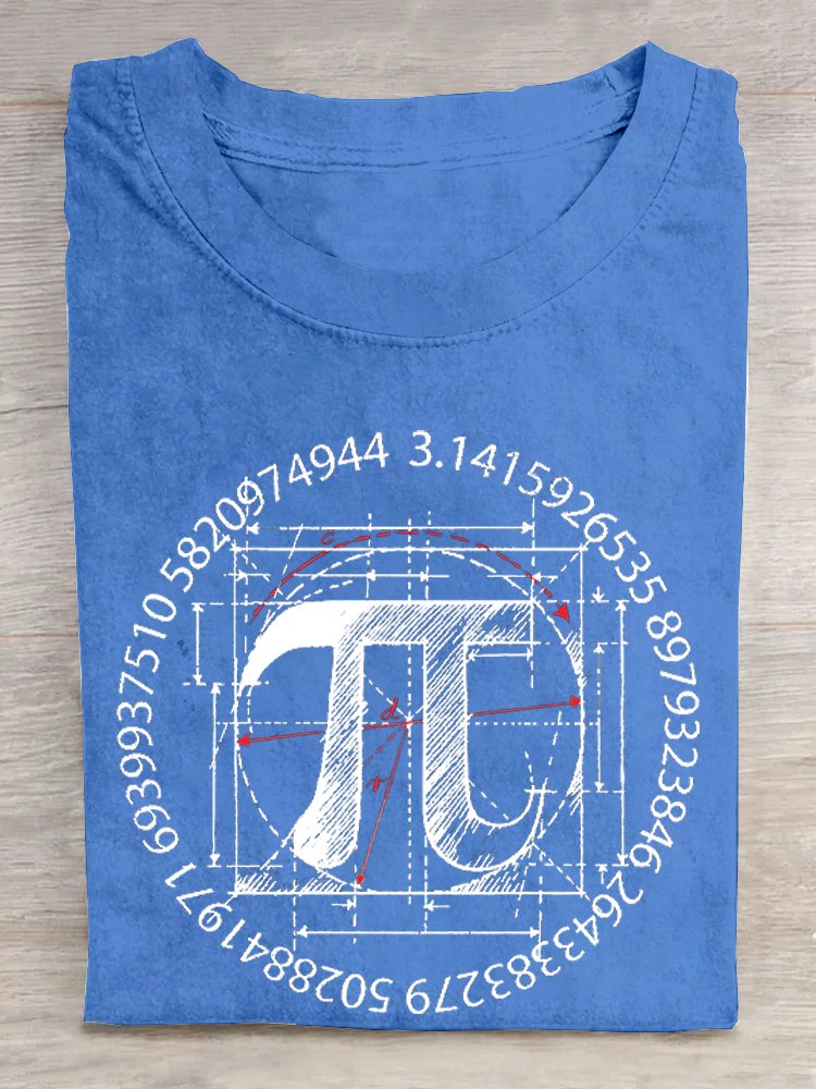 PUPILOVES FUNNY MATH PI DAY PRINT SHORT SLEEVE T-SHIRT