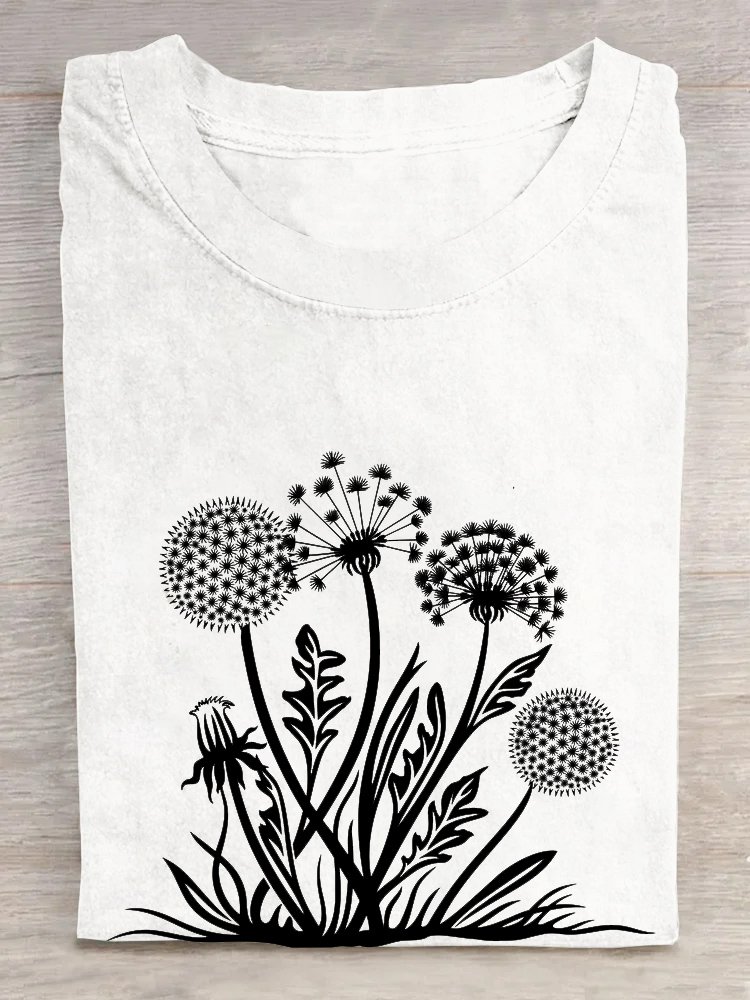 Cotton Casual Dandelion T-Shirt