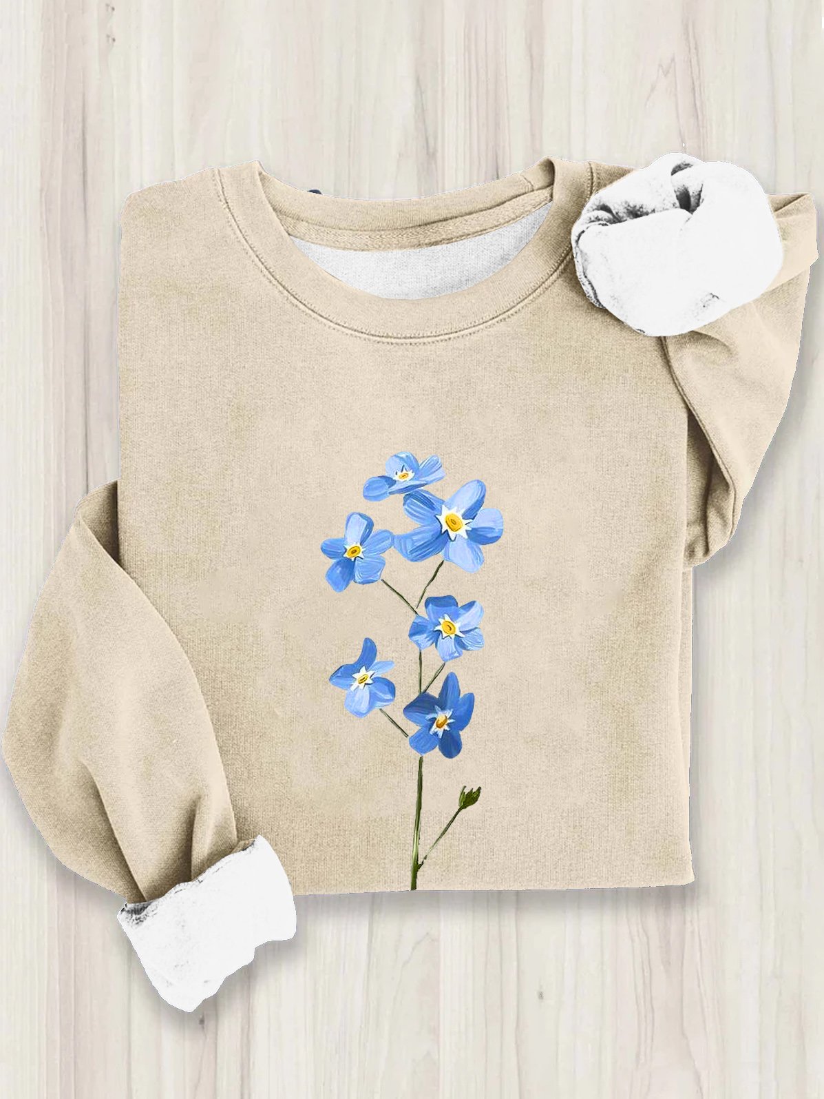 Casual Floral Loose Sweatshirt