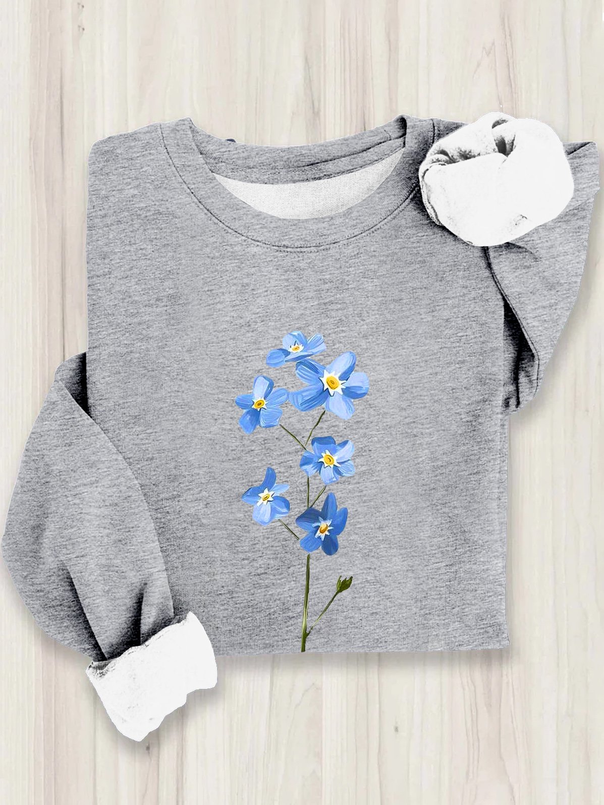 Casual Floral Loose Sweatshirt