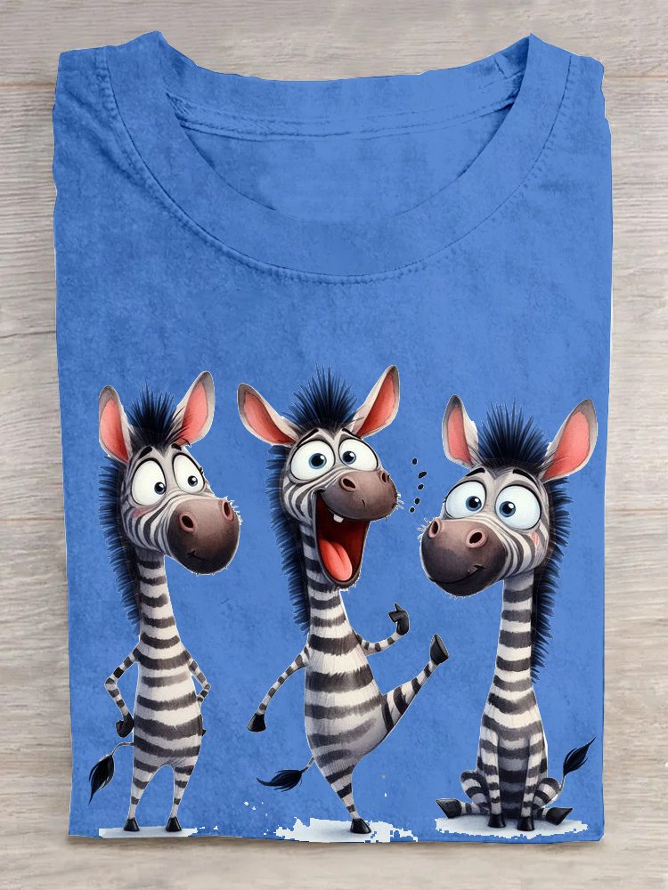 Cotton Loose Zebra Casual T-Shirt