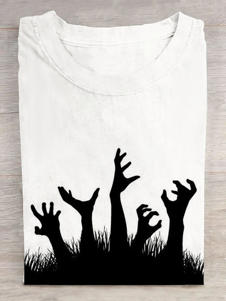 Crew Neck Halloween Casual T-Shirt