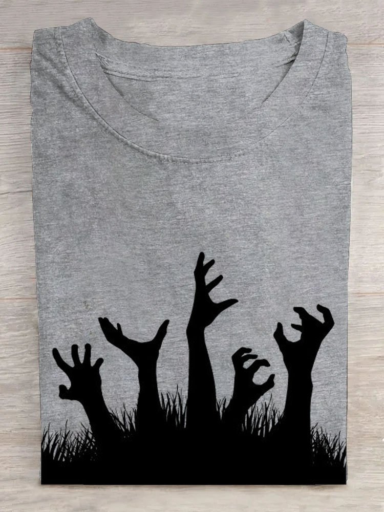 Crew Neck Halloween Casual T-Shirt