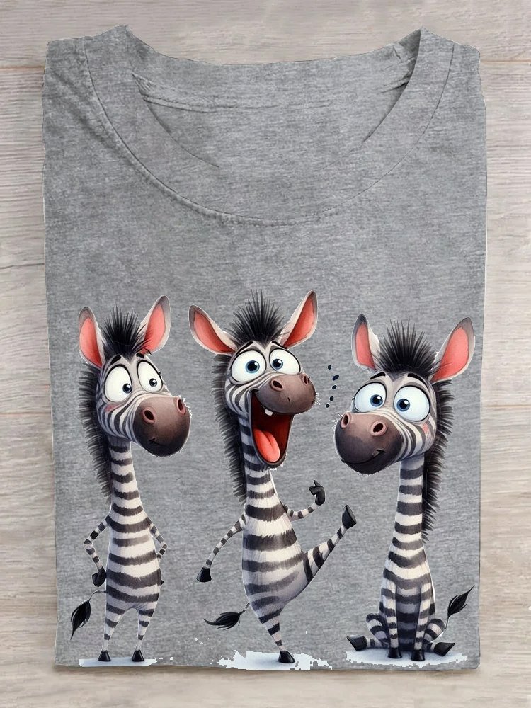 Cotton Loose Zebra Casual T-Shirt