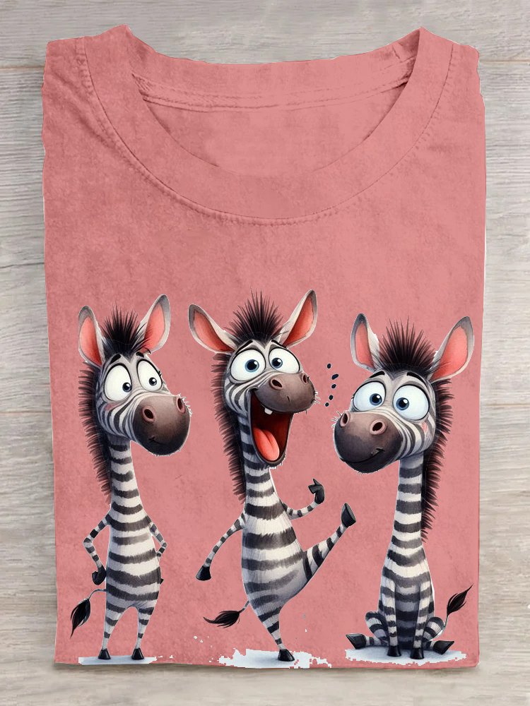 Cotton Loose Zebra Casual T-Shirt