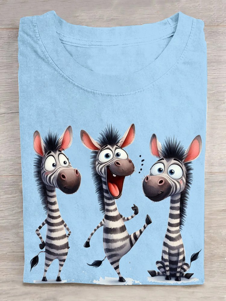 Cotton Loose Zebra Casual T-Shirt