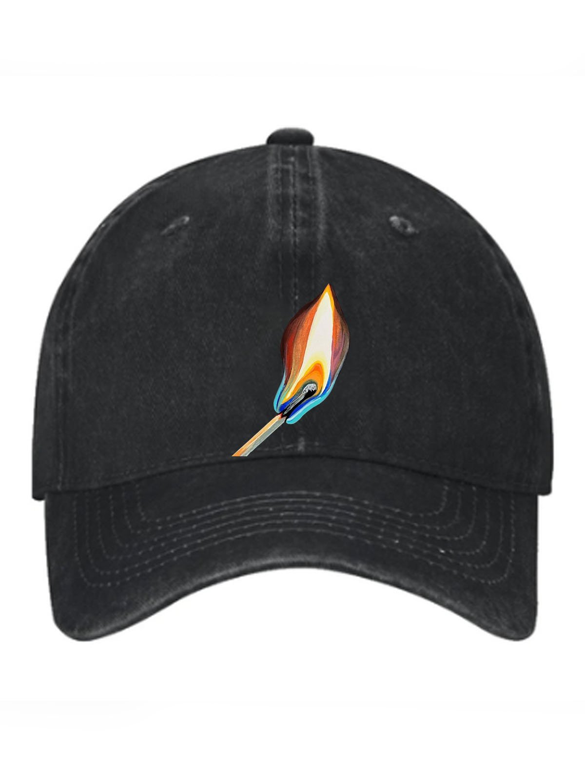 Abstract match printed baseball cap