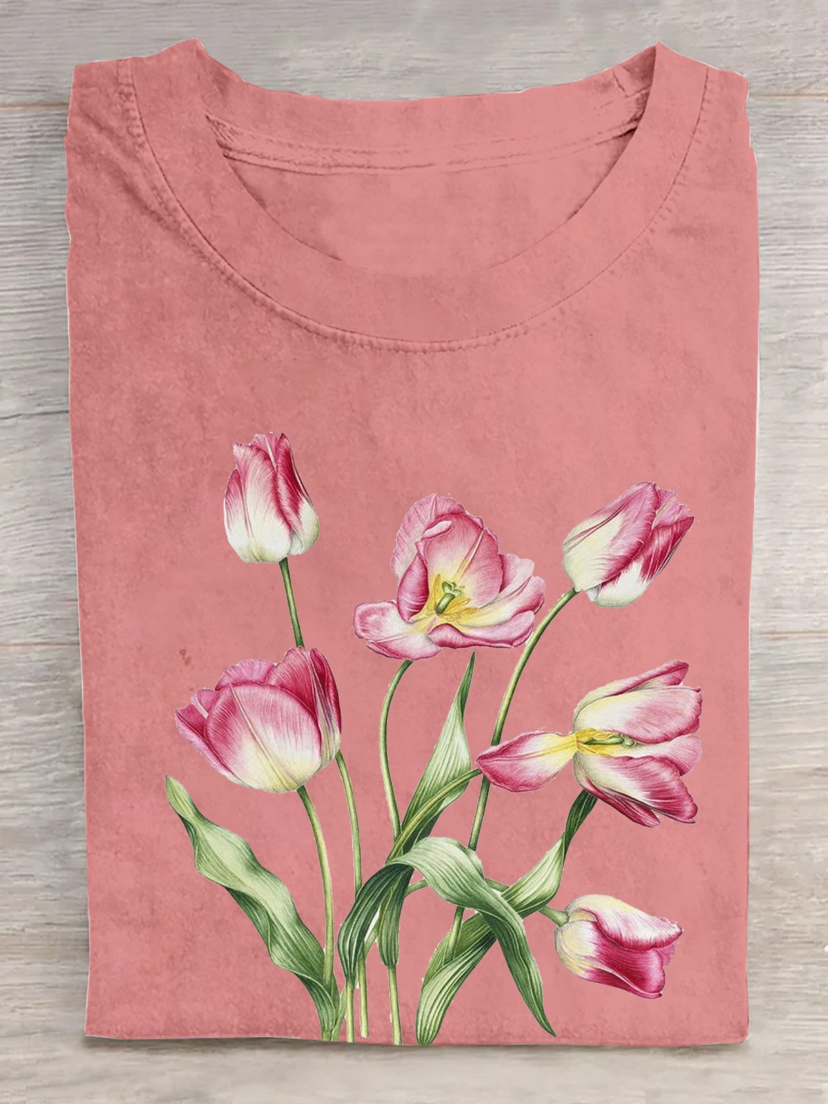 Cotton Tulipa  Loose Casual T-Shirt