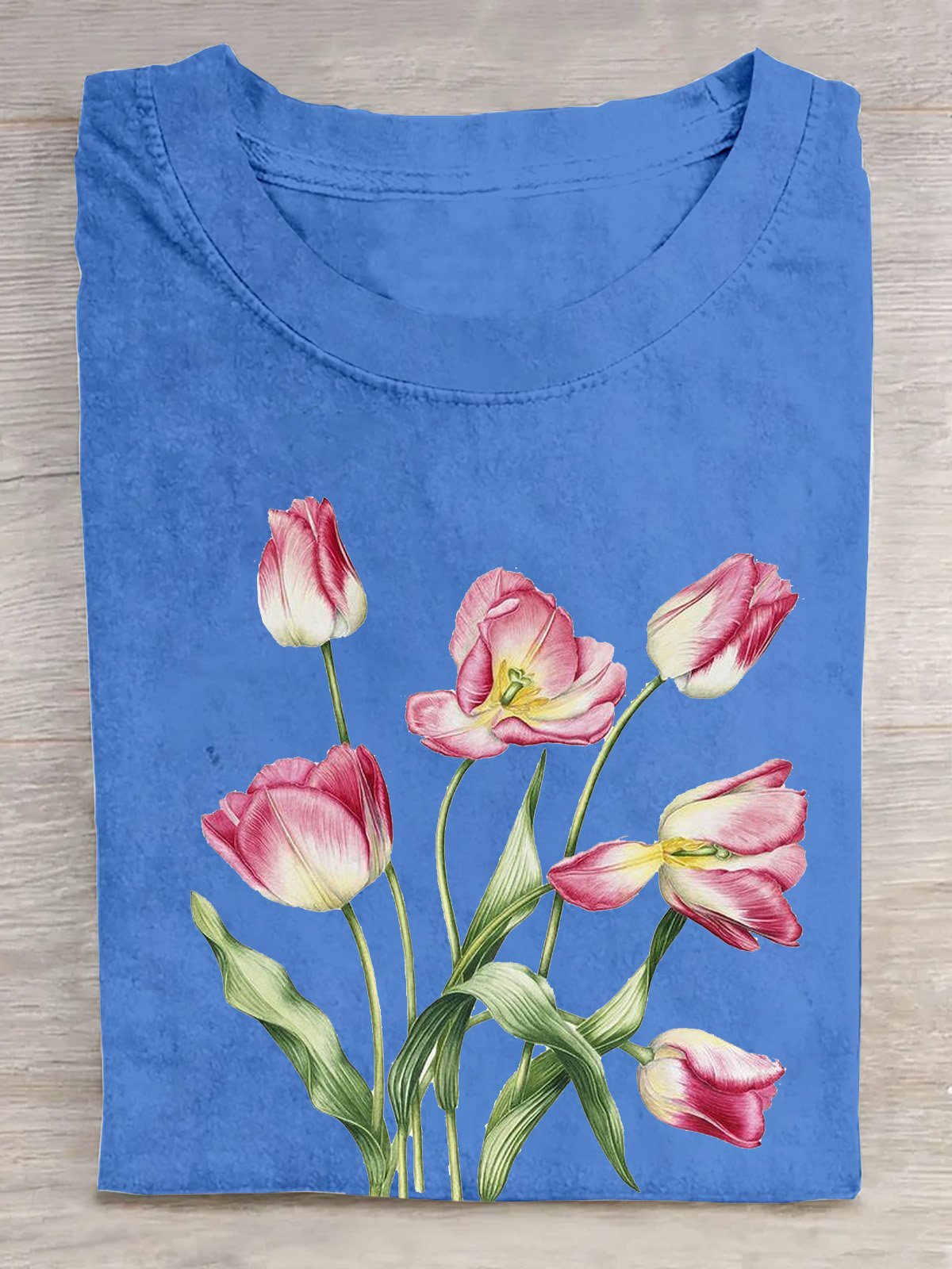 Cotton Tulipa  Loose Casual T-Shirt