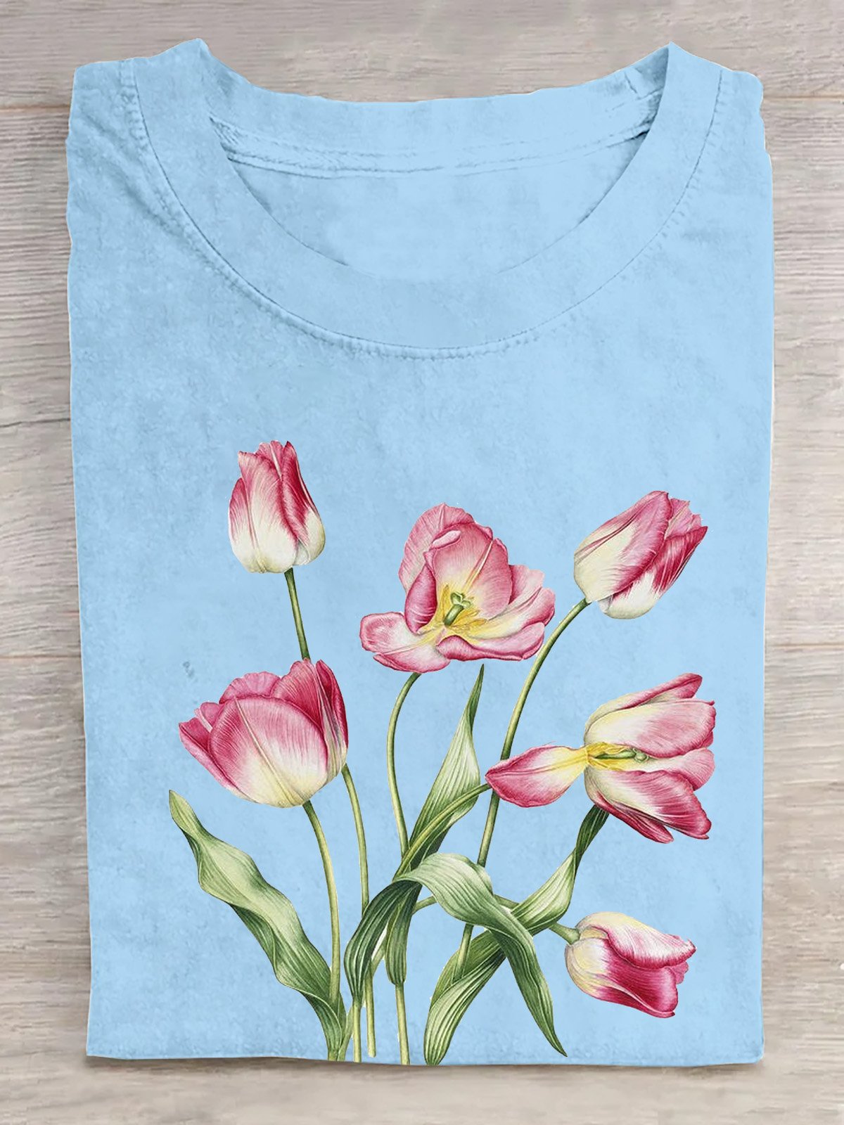 Cotton Tulipa  Loose Casual T-Shirt