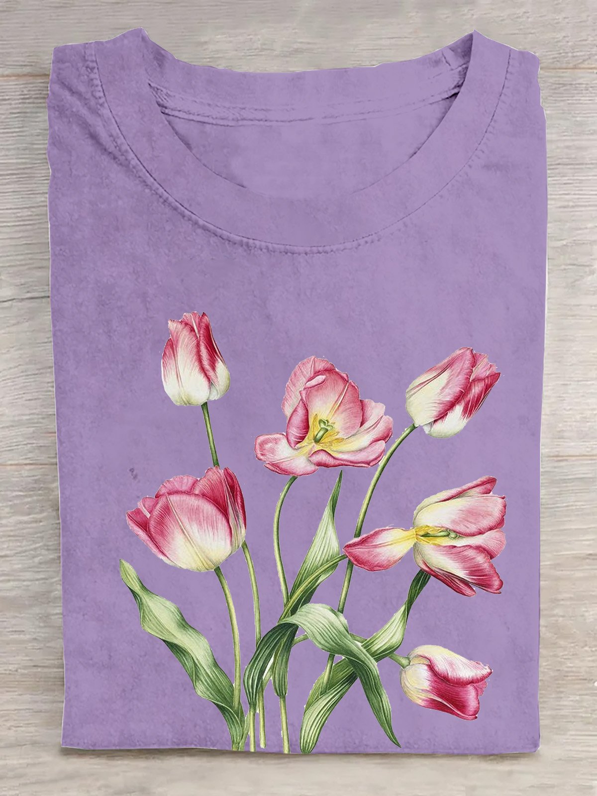 Cotton Tulipa  Loose Casual T-Shirt