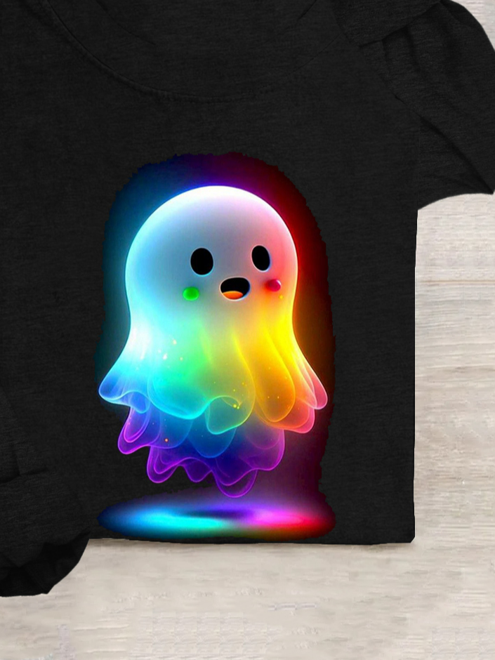 Crew Neck Casual Halloween T-Shirt