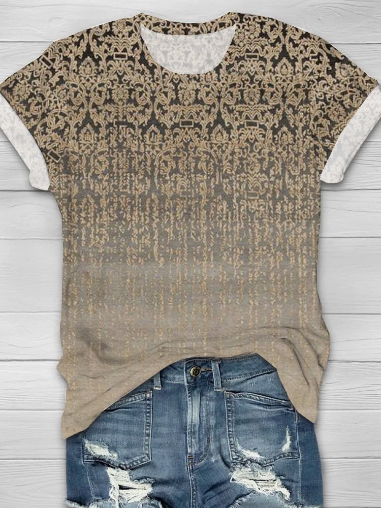 Casual Jersey Ethnic T-Shirt