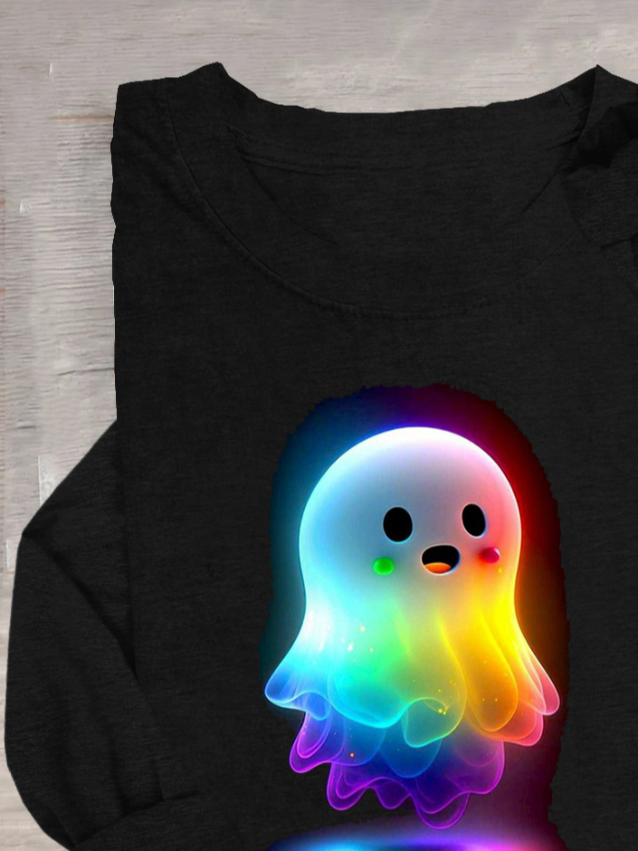 Crew Neck Casual Halloween T-Shirt