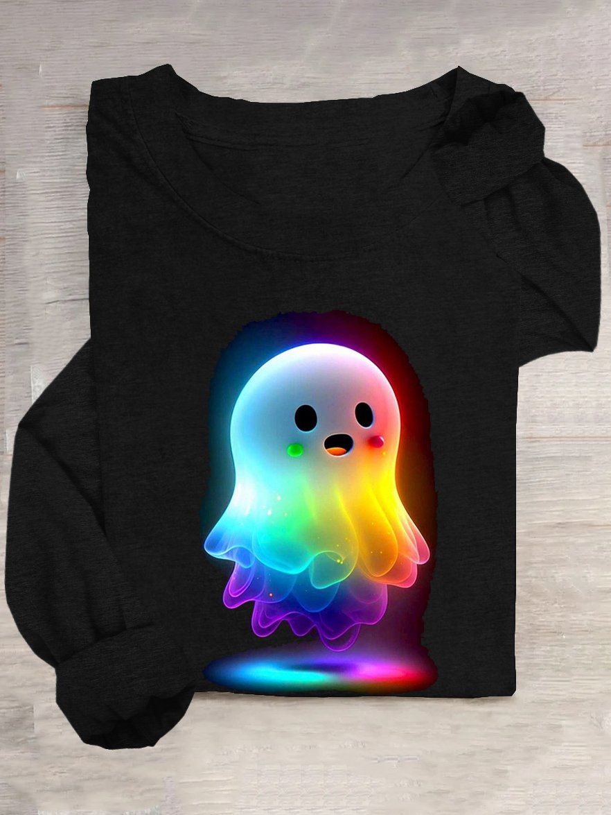 Crew Neck Casual Halloween T-Shirt