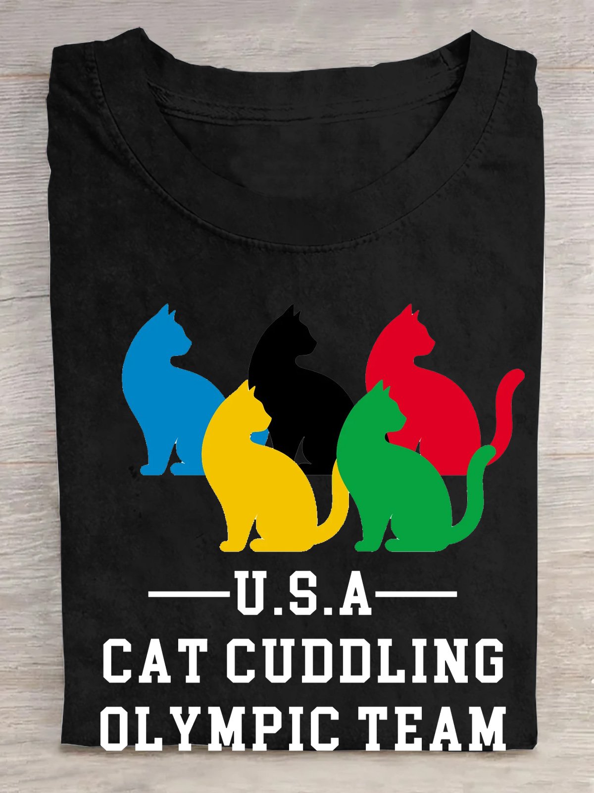 Cat Cuddling Olympic Team Olympics Funny Sports for Cat Owners Unisex T-Shirt