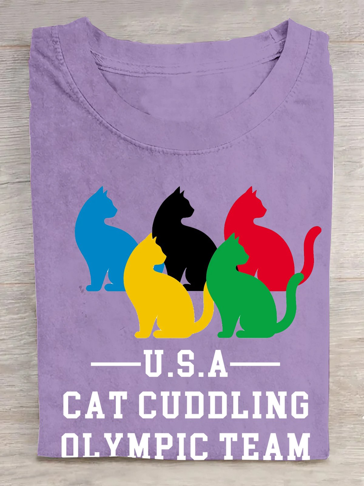 Cat Cuddling Olympic Team Olympics Funny Sports for Cat Owners Unisex T-Shirt