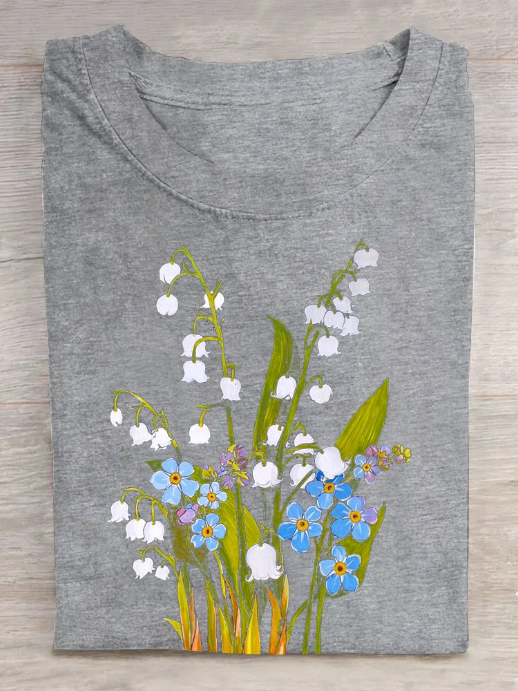 Casual Cotton Floral Loose T-Shirt