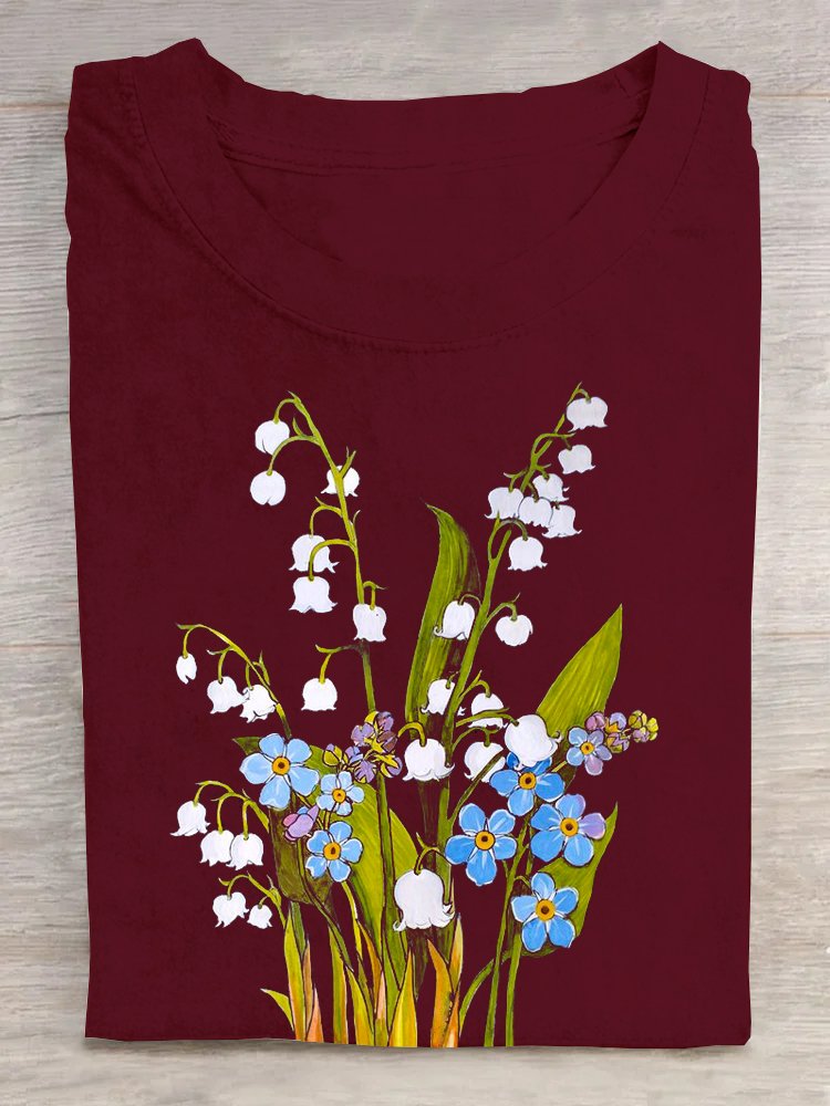 Casual Cotton Floral Loose T-Shirt