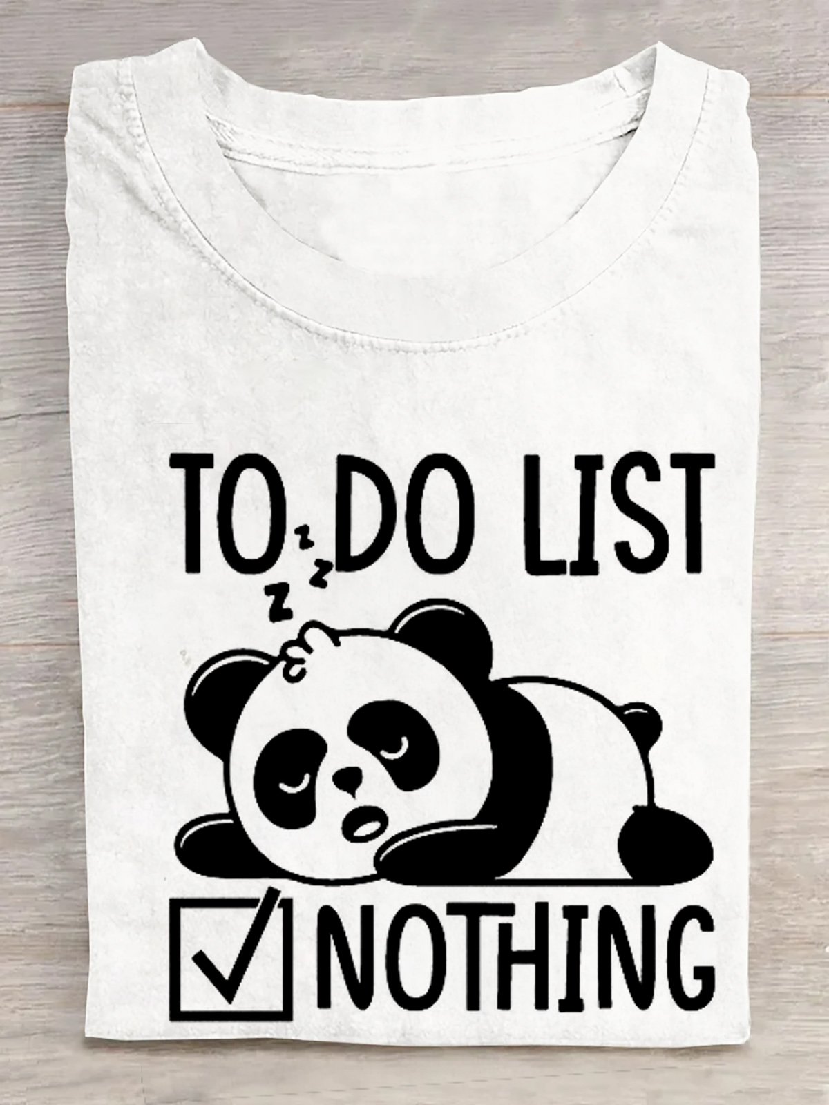 To do List Nothing Lazy Panda  T-Shirt