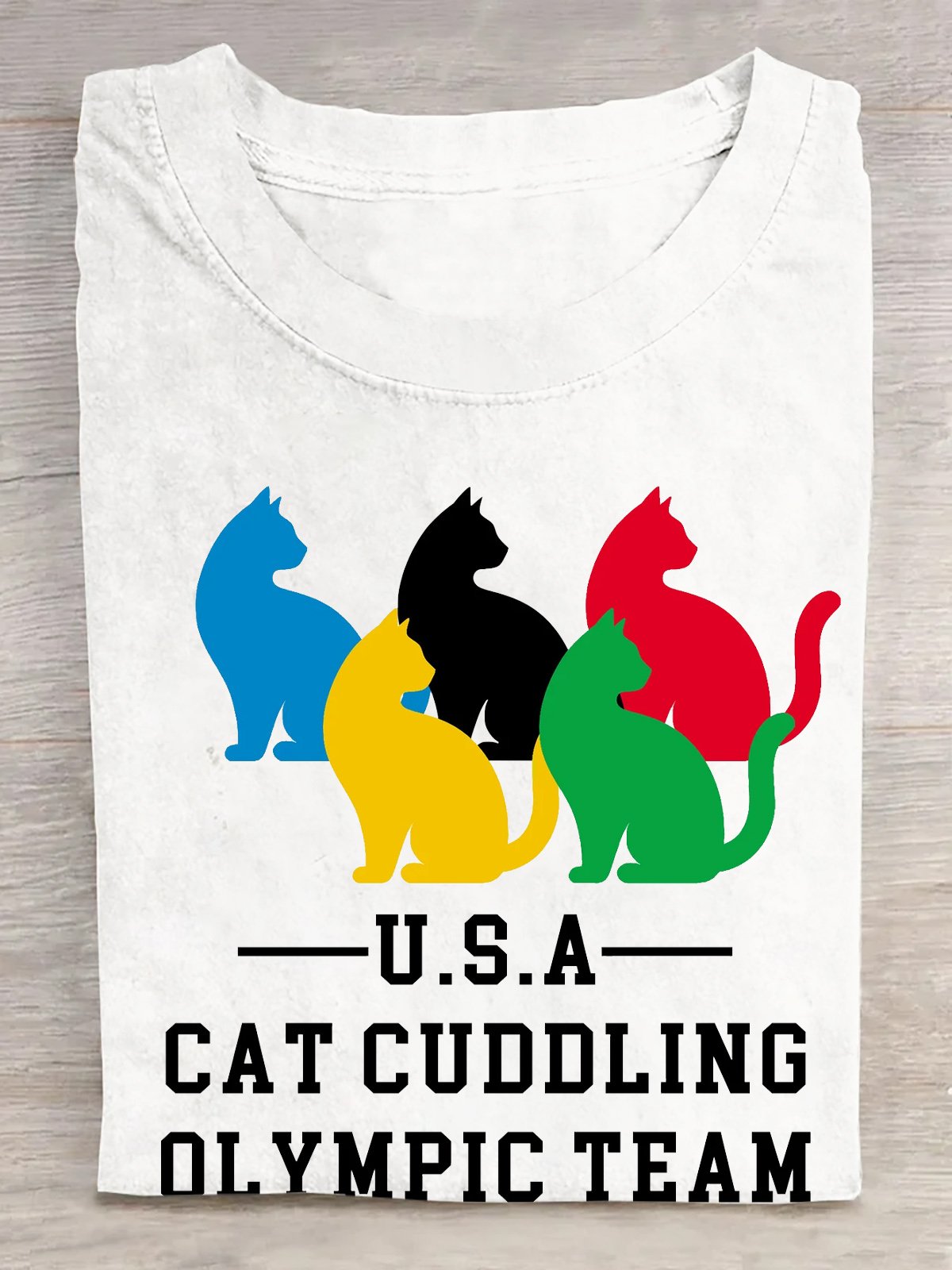 Cat Cuddling Olympic Team Olympics Funny Sports for Cat Owners Unisex T-Shirt