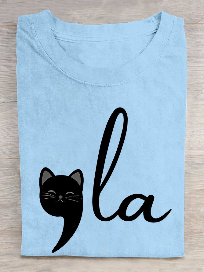 Women's La Cat Vote Printed  Cotton T-shirt