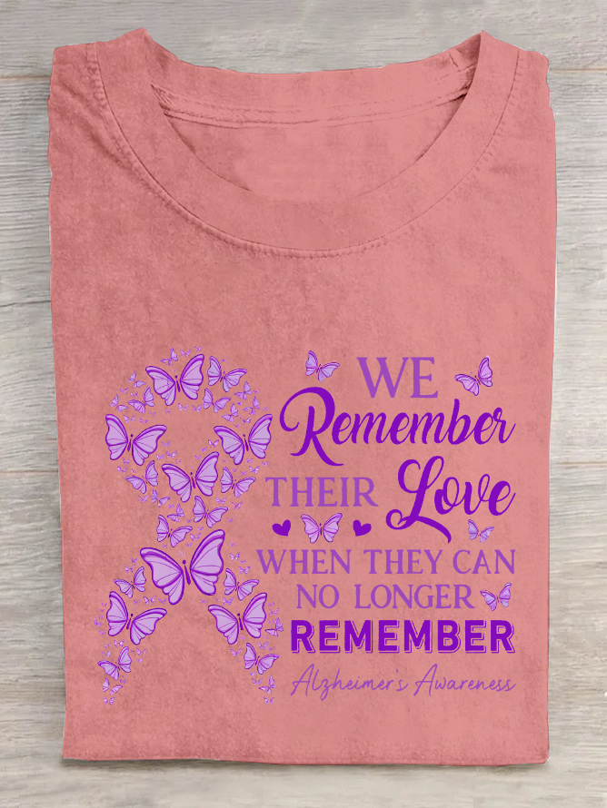 We Remember Their Love Alzheimers Awareness Never Forget Cotton T-Shirt