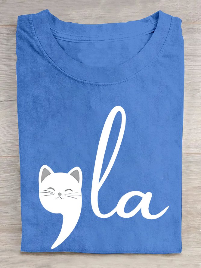 Women's La Cat Vote Printed  Cotton T-shirt